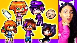 👶 The Afton Family Turns Into BABIES for 24 Hours! 💜 FNAF Gacha Life Mini Movie Reaction