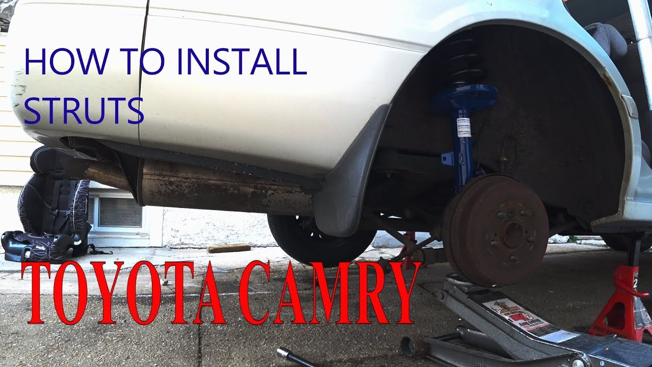 HOW TO CHANGE STRUTS ON TOYOTA CAMRY. REAR STRUTS - YouTube