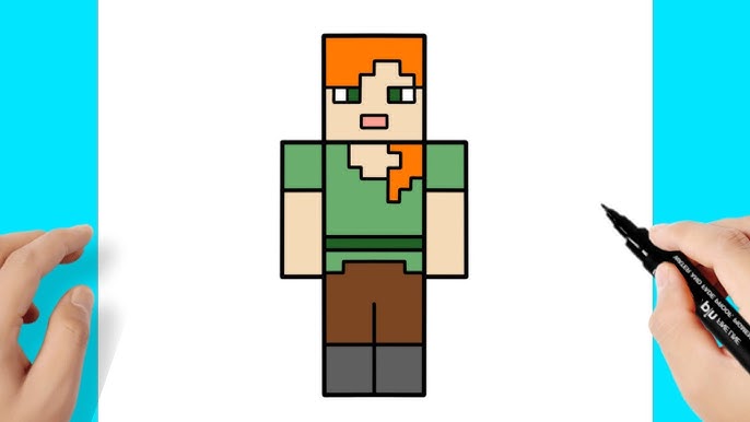 Desenho de Minecraft Alex para colorir