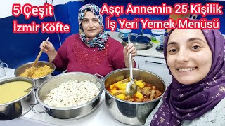 Aşçı Annemin 5 Çeşit İş Yeri Yemek Menüsü | İzmir Köfte, Pirinç / Bulgur Pilavı Mercimek , Cacık