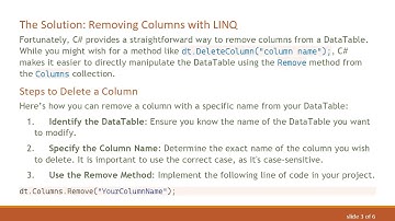 How to Easily Remove Columns from a DataTable in C#  with LINQ