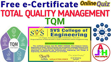 Total Quality Management Quiz | National Level Technical Quiz on Total Quality Management