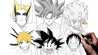 Speed Line Art Luffy Goku Naruto 