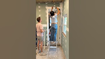 hanging a door and custom trim work how to #DIYHome #HomeRenovation