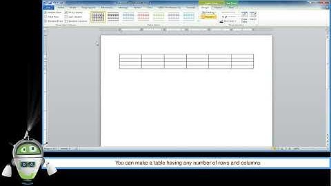 Chapter 4 - Working on Tables in MS Word 2010 Part 2 - Creating a Table | Class 5 Computer