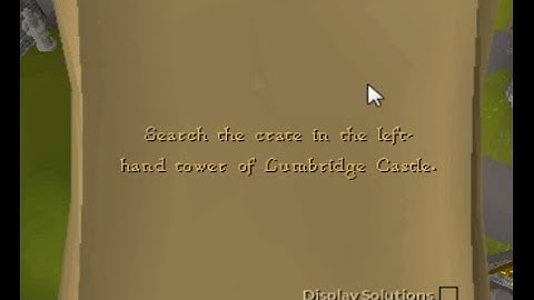 Search the crate in the left-hand tower of Lumbridge Castle. Clue help Runescape 07