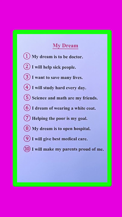 Essay On My Dream in English | My Dream Essay in English | 10 Lines On My Dream in English