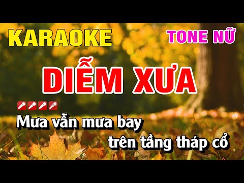 Karaoke Diễm Xưa Tone Nữ Nhạc Sống | Nguyễn Linh