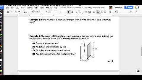 Notes 9-11 Volume:Changing Attributes of a Rectangular Prism