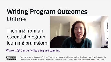 Writing Program Outcomes Online - Theming Knowledge, Skills, and Values