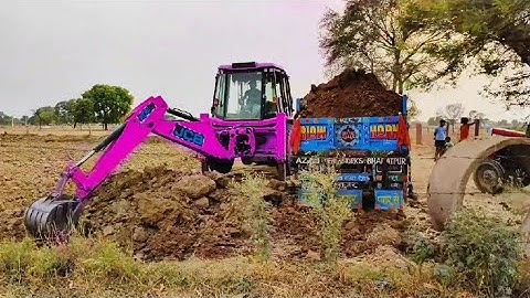JCB 3dx Backhoe Loading Mud in Mahindra 475 Di tractor JCB khudai work JCB video #jcb #jcbvideo