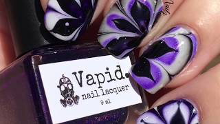 Watermarble Pointed Petals Nail Tutorial How/To