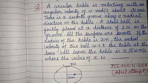 A circular table is rotating with an angular velocity of w.. | jee main physics pyqs solution 