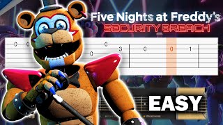 Video thumbnail of "FNAF Security Breach - Opening Theme - Guitar tutorial (TAB)"