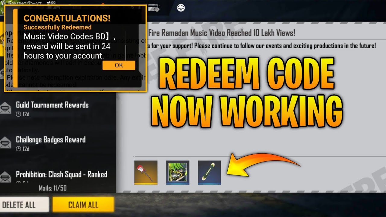 ff redeem code today now working free rewards YouTube
