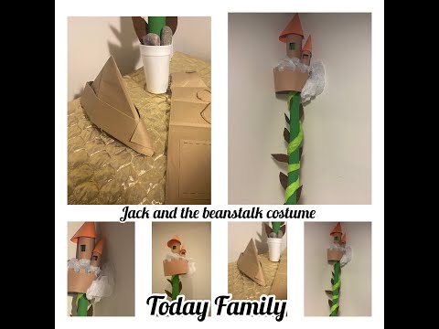 Homemade Paper Jack and the Beanstalk Costume #kidscostumes, #costumes #kids #crafts # #diycrafts