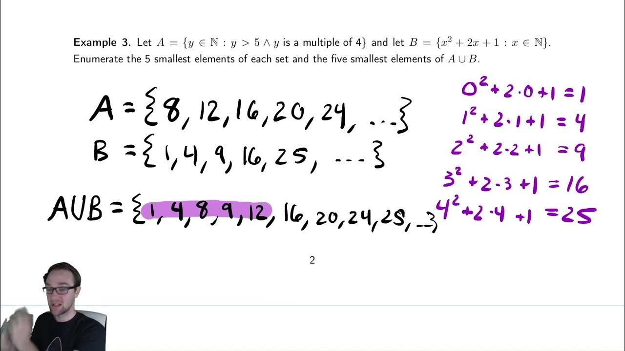 Sets 4 - Example of Set Union and Enumeration - YouTube