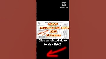MGKVP Convocation 2025 | Official Notice & Student List Released | MGKVP Latest Update #mgkvp #exam