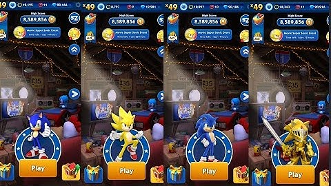 #sonicdash ● Sonic the Hedgehog Characters Gameplay ft Excalibur, Super, Movie2 & Sonic 4 in 1 4HD