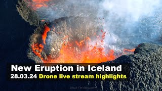 28.03.24 Drone footage from the new volcano eruption in Iceland (day 13) by Isak Finnbogason - ICELAND FPV  143,119 views 1 month ago 11 minutes, 1 second