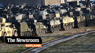 British military vehicles seen in Estonia headed towards Russian border
