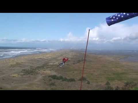 Alex Peterson flying a 13 meter kite surfing kite at the 200 foot high table bluff in Eureka California. the music had to be changed from the original sound track because of copyright issues.