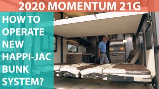 HOW TO USE NEW HAPPIJAC BUNK BED? 2020 Grand Design Momentum GClass 21G Toy Hauler