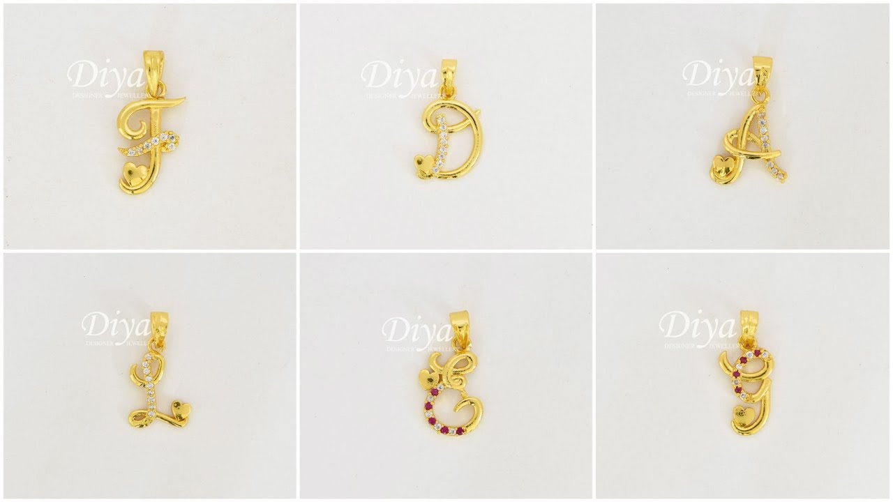 Cute Letter Pendant Design | Alphabet Lockets | Gold Coated Jewellery | Diya Designer Jewellery