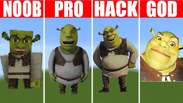 Shrek in Minecraft Pixel Art (NOOB vs PRO vs HACKER vs GOD)