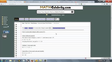 Consecutive Integer Word Problems