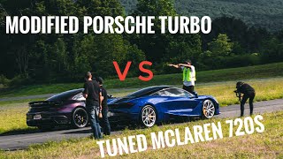 This Modified Porsche 991 Turbo VS The McLaren 720s : Mod2Fame Roll Racing