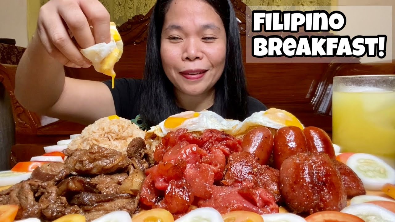 ULTIMATE FILIPINO BREAKFAST | TOCINO,TAPA ,LONGGANISA AT FRIED RICE |MUKBANG