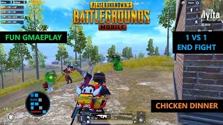 PUBG MOBILE | INTENSE MATCH 1 VS 1 SITUATION IN THE END ZONE