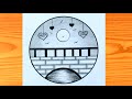 Creative Mom Dad Pencil Sketch | Simple Heart & Moon Scenery Art