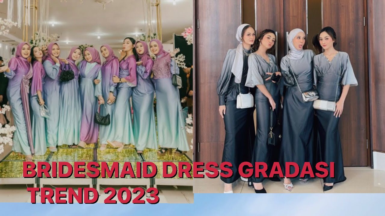 dress gradasi bridesmaid kayra gradasi | dress gradasi | dress kekinian | gamis gradasi |bridesmaid