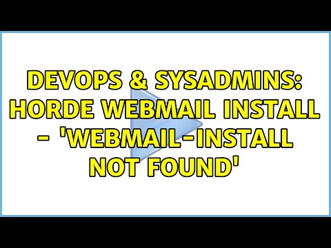 DevOps & SysAdmins: Horde webmail install - 'webmail-install not found' (2 Solutions!!)