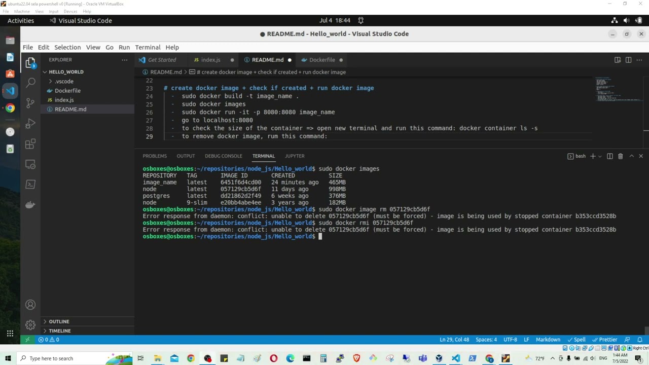 Fixed! Error : unable to delete {imageID} must be forced. Docker.