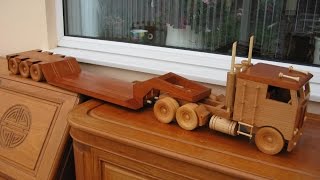 Slideshow of how Grandad George made a wooden model of a Low Loader with Tractor Unit for one of his Grandsons.