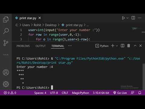 How to print * pattern in python - YouTube