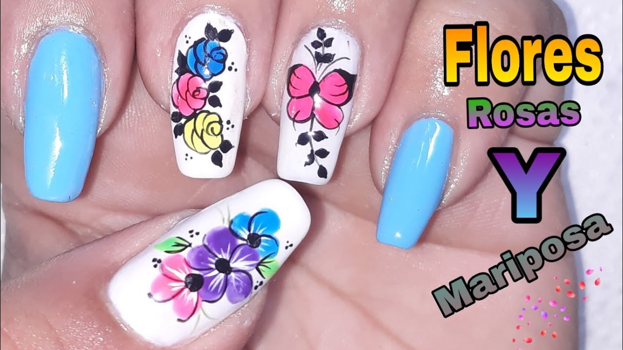 Flor en las uñas