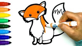 Details Cute Red Fox Coloring & Drawing Easy Tutorials for Kids, Toddlers, Step by Step How to, Animated Update