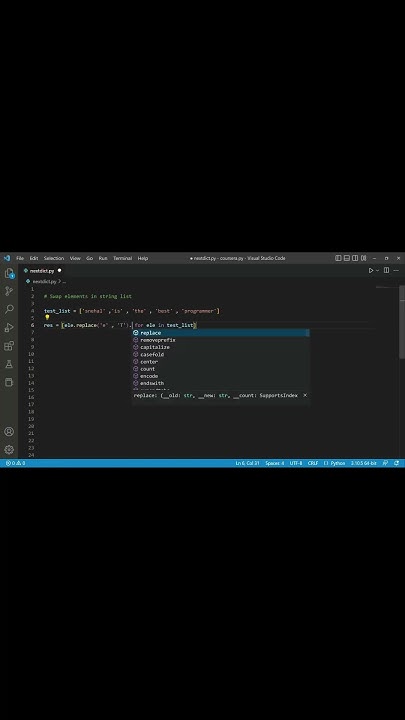 Swap elements in a string list in python - YouTube