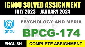BPCG 174 Solved Assignment 2023 24 In English || BPCG 174 SOLVED ASSIGNMENT 2024