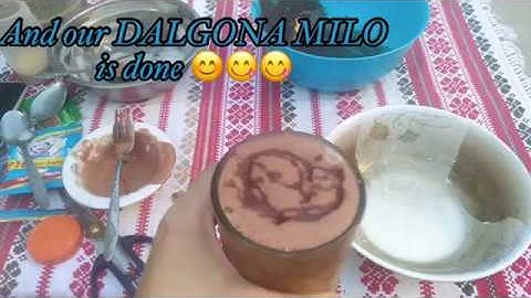 How to make Dalgona Milo using fork and without Whipped Cream (Step by Step) I Cherry