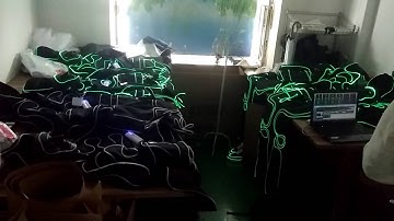 Tron costumes controlled by wireless DMX512 program