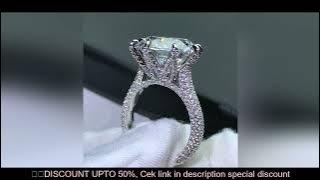 Solitaire 10ct Moissanite Diamond Ring 100% Real 925 Sterling Silver Party Wedding Band Rings for Wo