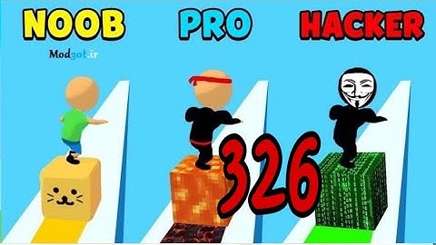 NOOB vs PRO vs HACKER in Cube Surfer ❤️ All Levels Gameplay