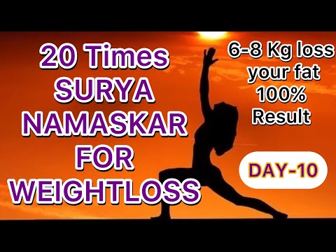 सूर्य नमस्कार करने का सही तरीका | Do weight loss by surya Namaskar | fatloss Day-10 #suryanamaskar