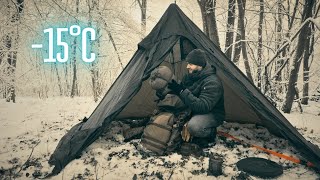 24H BIVOUAC SOUS LA NEIGE Avec Le Tipi BUSHCRAFT Solognac à -10c (Je cuisine un lourd repas)