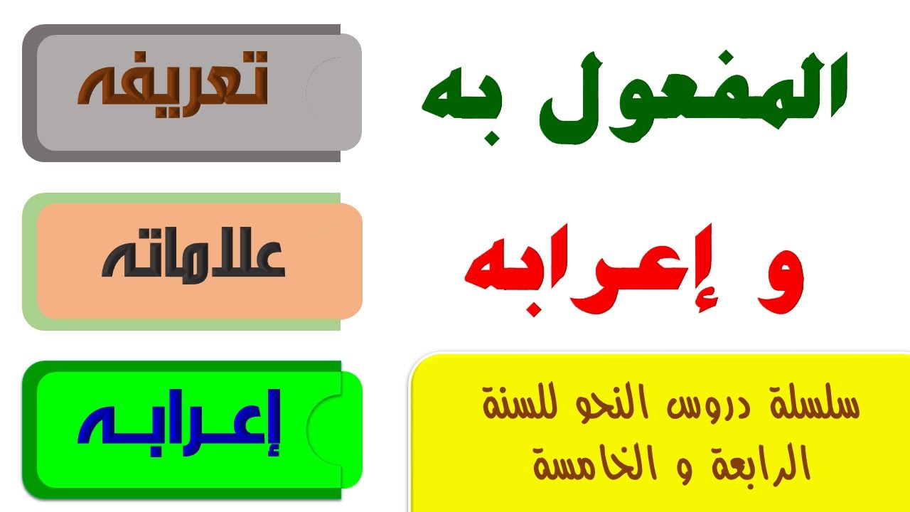 شرح درس المفعول به السنة الرابعة ابتدائي و السنة الخامسة ابتدائي